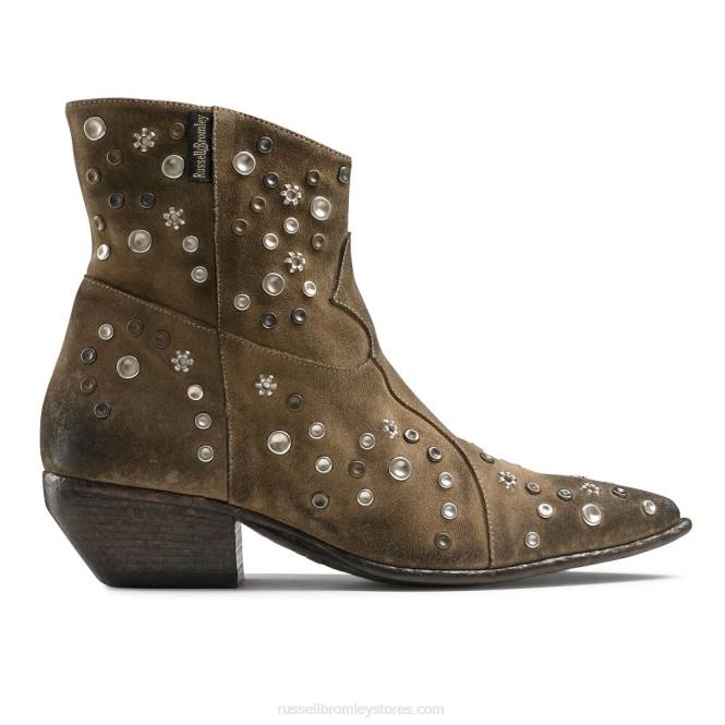 נשים שלום מגף מערבי מקושט בז' 0X82279 Russell And Bromley