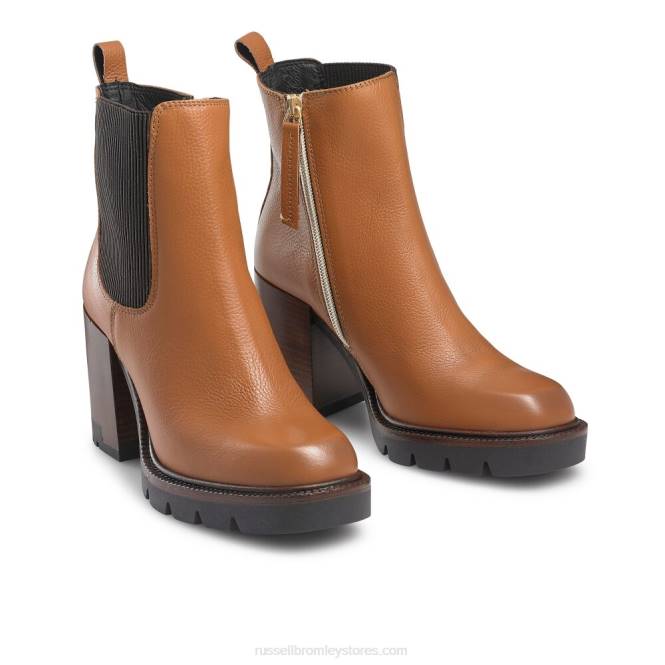 נשים חוסם מגף צ'לסי מחורר חום 0X82318 Russell And Bromley