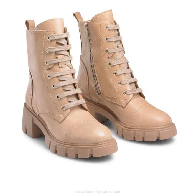 נשים מגף עקב שרוכים חום 0X82345 Russell And Bromley