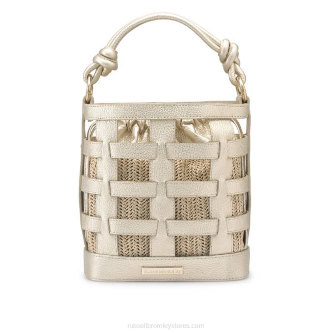 שקית דלי גריד ב-basketweave מַתַכתִי 0X82743 Russell And Bromley