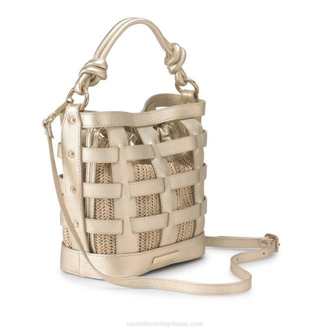 שקית דלי גריד ב-basketweave מַתַכתִי 0X82743 Russell And Bromley