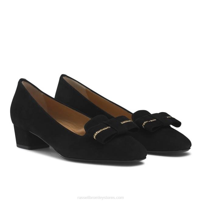 נשים beau bow trim court שָׁחוֹר 0X82133 Russell And Bromley