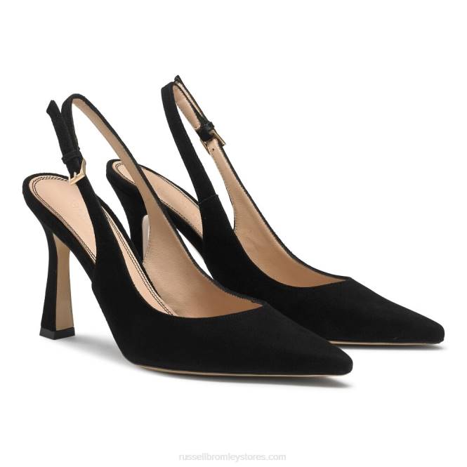 נשים משאבת נקודת slingback נקודתית שָׁחוֹר 0X82103 Russell And Bromley