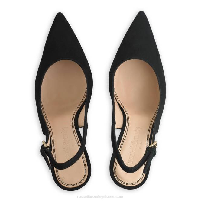 נשים משאבת נקודת slingback נקודתית שָׁחוֹר 0X82103 Russell And Bromley