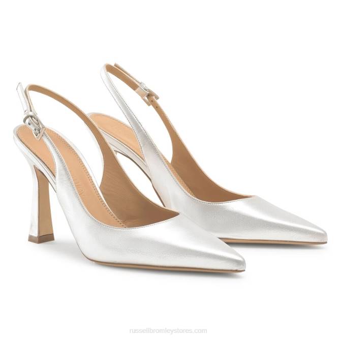 נשים משאבת נקודת slingback נקודתית כסף 0X82104 Russell And Bromley