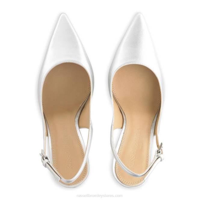 נשים משאבת נקודת slingback נקודתית כסף 0X82104 Russell And Bromley