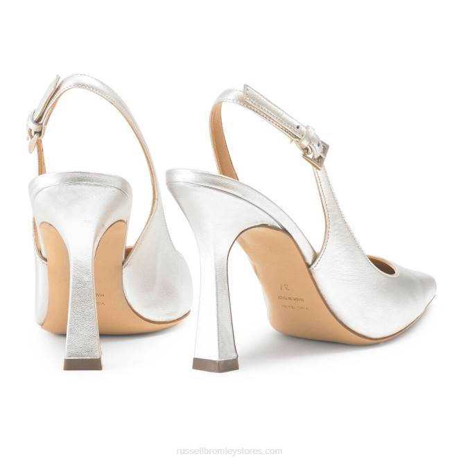 נשים משאבת נקודת slingback נקודתית כסף 0X82104 Russell And Bromley