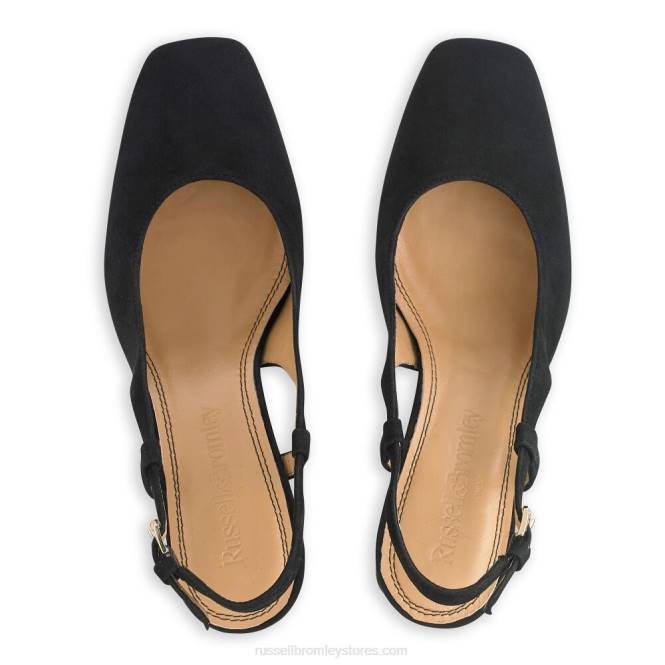 נשים סוכר פאי עקב בלוק slingback שָׁחוֹר 0X82113 Russell And Bromley