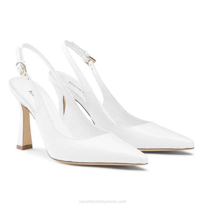 נשים משאבת נקודת slingback נקודתית לבן 0X82190 Russell And Bromley