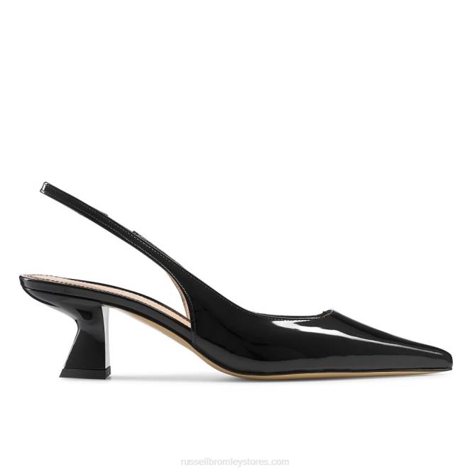 נשים משאבת slingpoint sling back point שָׁחוֹר 0X82117 Russell And Bromley